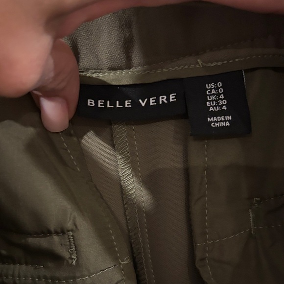 Size 0 Olive Green Women's Tie-Waist cropped Pants - Picture 4 of 8